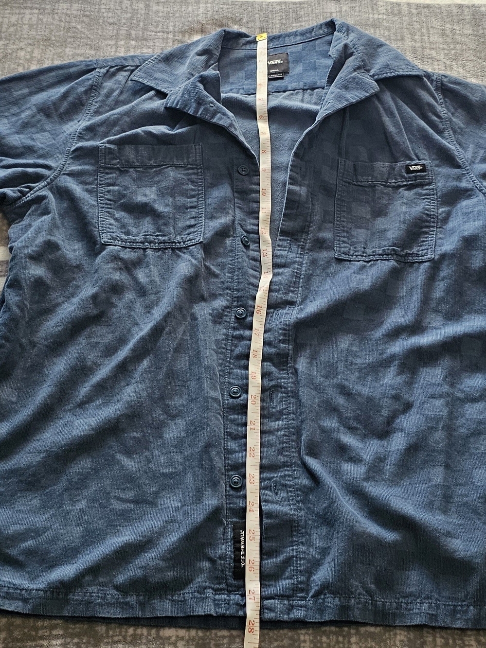 Vans Men's Small Blue Button-Up Casual Shirt